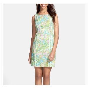 Lilly Pulitzer Green and Pink Midi Dress